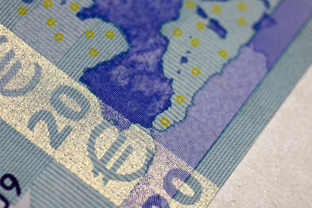 detail of a twenty euro banknoteの写真素材