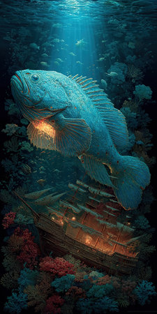 Underwater world. Underwater world. Underwater world. 3D renderingの素材