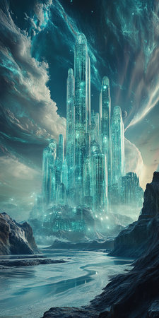 Fantasy alien planet. 3D illustration. Elements of this image furnished by NASAの素材