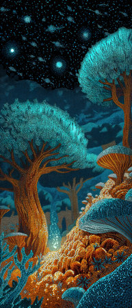 3D surreal illustration. Sacred geometry. Mysterious psychedelic relaxation pattern. Fractal abstract texture. Digital artwork graphic astrology magicの素材