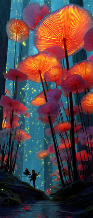 3d rendering of Chinese lanterns in the night sky with starsの素材