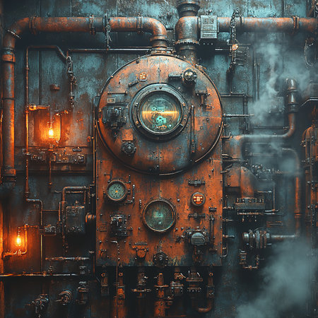 Old steam locomotive. Industrial background. 3d render illustration.の素材