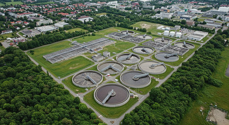Aerial view of the World War II Memorial in Kiel, Germanyの素材