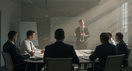 Group of business people having a meeting in the office. Business conceptの素材