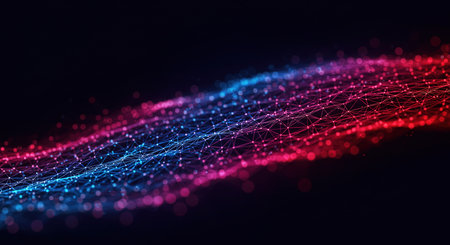 3d rendering of abstract technology digital background. Network connection structure. Big data visualization.の素材