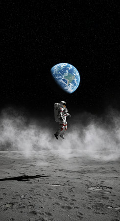 Astronaut in outer space. Elements of this image are furnished by NASAの素材