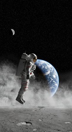 Astronaut in outer space. Elements of this image are furnished by NASAの素材