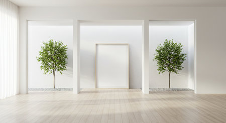 Modern bright interiors apartment 3D rendering  illustration computer generated imageの素材