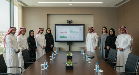 Arabic business people at a meeting in a conference room. Business meeting conceptの素材