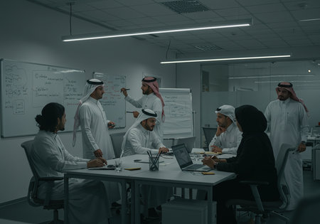 Multiethnic group of business people in a meeting at the officeの素材