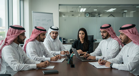 Multiethnic group of business people in a meeting at the officeの素材