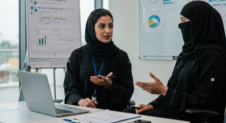 Multiethnic group of business people discussing business plan  in the officeの素材