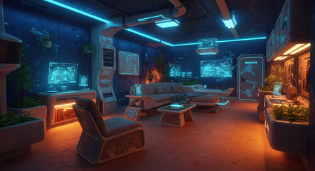 3D CG rendering of Abandoned space station. 3D CG rendering.の素材