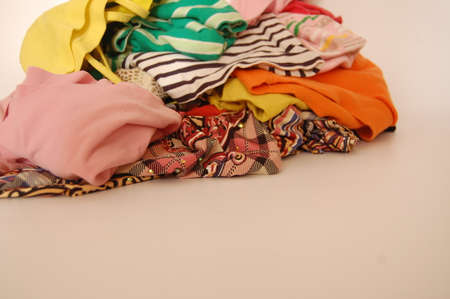 pile of women\'s clothesの写真素材