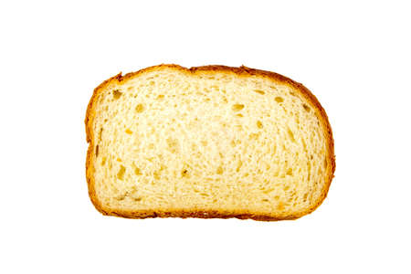 sliced white bread isolated on white backgroundの写真素材