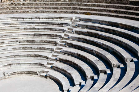 old curved stairs of ancient greek amphitheatreのeditorial素材