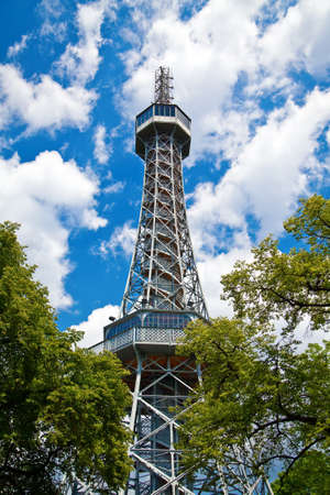 Petrin tower in Prague in Czech Republicのeditorial素材