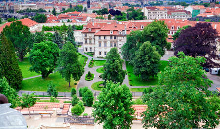 view of the Great Furstenberk Garden from Lesser Town (Hradcany)の写真素材