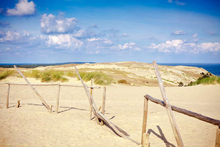 sandy dunes named Grey on the Curonian Spit in Lithuaniaの写真素材