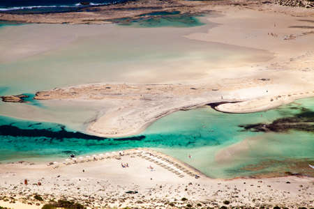 turquoise water, lagoon, beach of pure white sand - Balos, Creteの写真素材