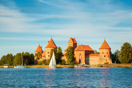 beautiful Trakai castle near Vilnius in Lithuaniaのeditorial素材
