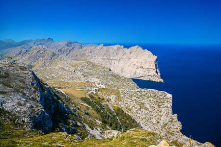 beautiful cape Formentor landscape in Mallorca, Spainの写真素材