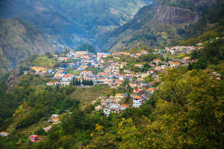 small houses at the village Curral das Freiras in Madeira, Portugal