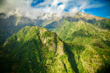 Madeira's peaks from levada Balcoes, Portugalの写真素材