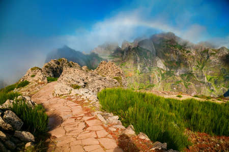 footpath at the Pico do Arieiro surrounding area, Madeira, Portugal