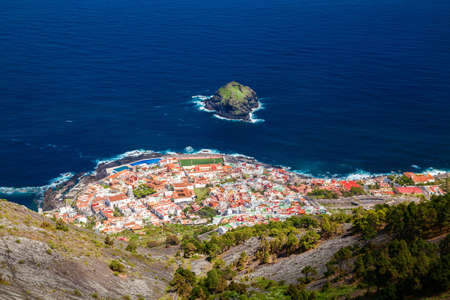 small cozy Garachico town from above, Tenerife, Canary Islands, Spainの写真素材