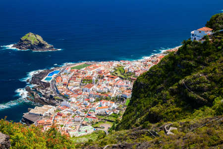 aerial view of the beautiful small town Garachico, Tenerife, Canary Islands, Spainの写真素材