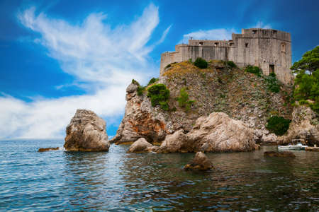 the old building of Fort Lovrijenac or St. Lawrence in Dubrovnik, Croatiaの写真素材