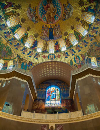 SAINT- PETERSBURG, RUSSIA - JULY, 2016: the interior paintings in Naval cathedral in Kronshtadt,...