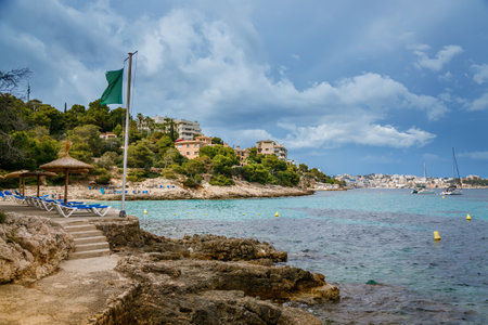 Playa de Illetes, a serene Balearic beach in Mallorca, Spainの写真素材