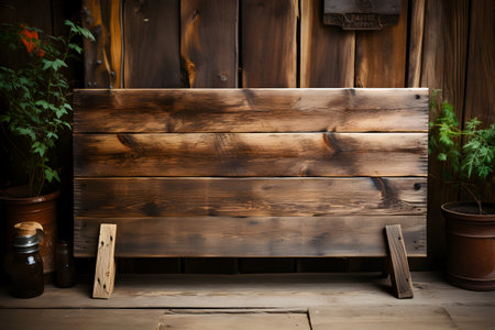 A rustic wooden sign mockup designed for personalized quotes or textの素材