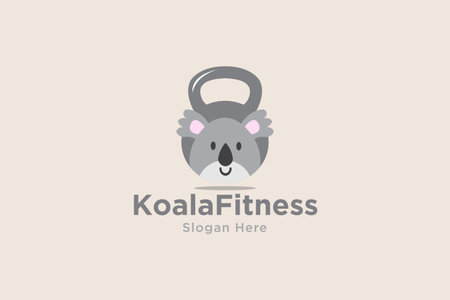 Koala Fitness logo design template element vector suitable for fitness business kids vectorのイラスト素材