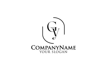 initial letter GY monogram luxury with frame oval vintage logo design stock vectorのイラスト素材