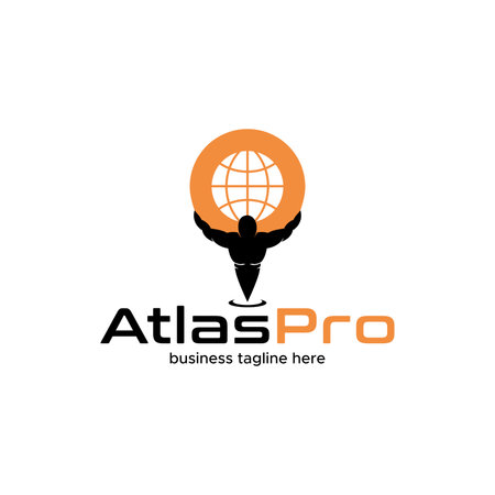 Atlas Pro international Telematict technology GPS logo design icon element vectorのイラスト素材