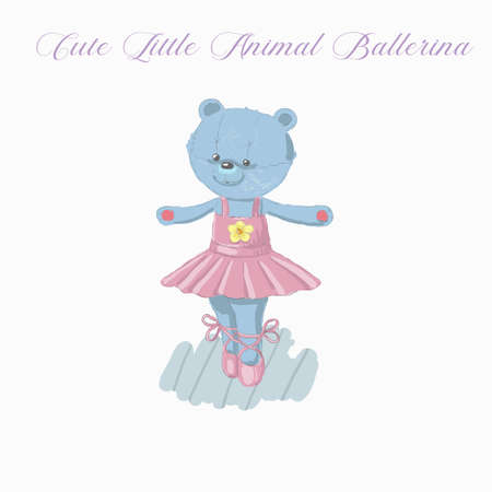Cute bear Little Animal Ballerinaのイラスト素材