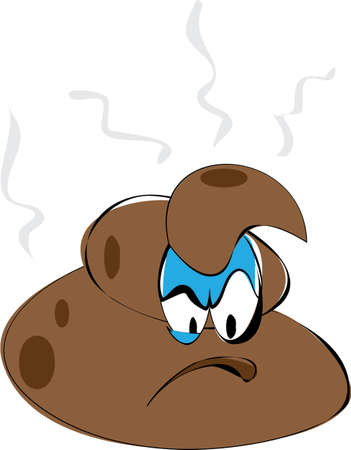 Cartoonish stylized character depicting some  big stink  with an expression of utter despise representing something absurd, stupid or irritating in a joking way のイラスト素材