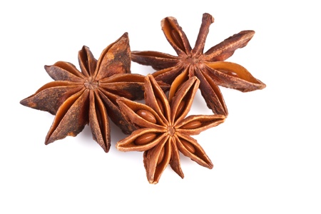 anise isolated on white background, close upの写真素材