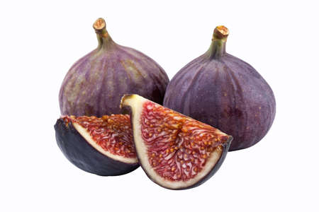 fresh figs isolated on white backgroundの写真素材