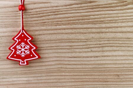 christmas decoration on wooden backgroundの写真素材