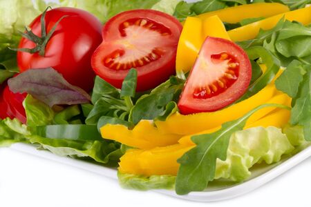 colorful vegetables on plateの写真素材