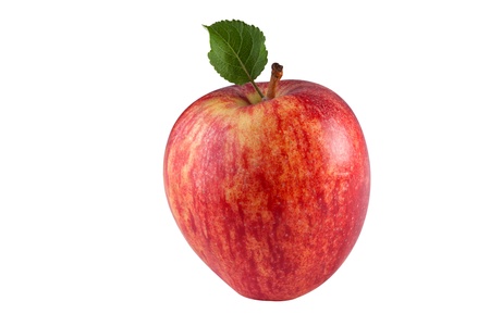 red apple isolated on white, clipping-path includedの写真素材