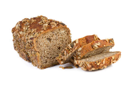 whole wheat bread, isolated on white backgroundの写真素材