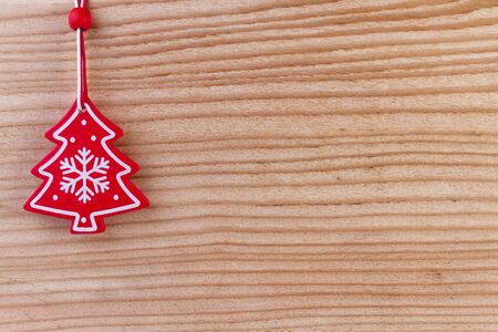 Christmas decoration on wooden backgroundの写真素材