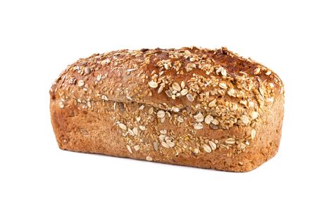 whole wheat bread, isolated on white backgroundの写真素材