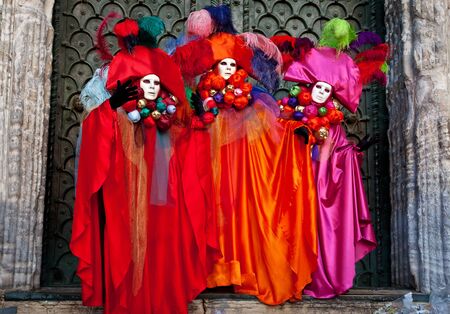 colorful carnival masks in the Veniceの写真素材