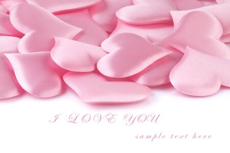pink hearts background with space for your textの写真素材
